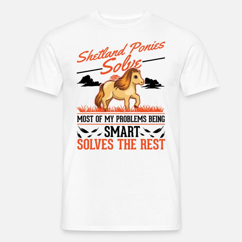 Shetland Pony Geschenk Shetty - Männer T-Shirt - Weiß