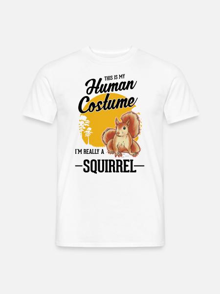 Squirrel Human Costume Halloween - Men's T-Shirt - white