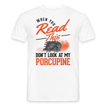 Porcupine Lover Porcupine - Men's T-Shirt - white - Front - AI Model Male 178 dark (178cm)