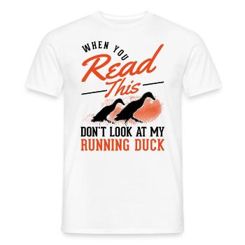 Indian Runner Duck Gift Bottle Duck - Men's T-Shirt - white - Front - AI Model Male 178 dark (178cm)