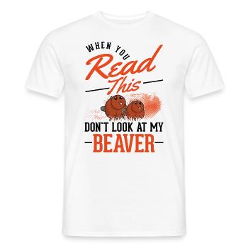 Castor Beaver Dam cadeau castor - T-shirt homme - blanc - Devant - AI Model Male 178 dark (178cm)