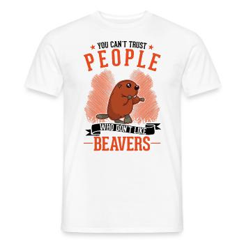 Castor Beaver Dam cadeau castor - T-shirt homme - blanc - Devant - AI Model Male 178 dark (178cm)