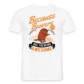Beaver Gift Beaver Dam - Men's T-Shirt - white - Front - AI Model Male 178 dark (178cm)