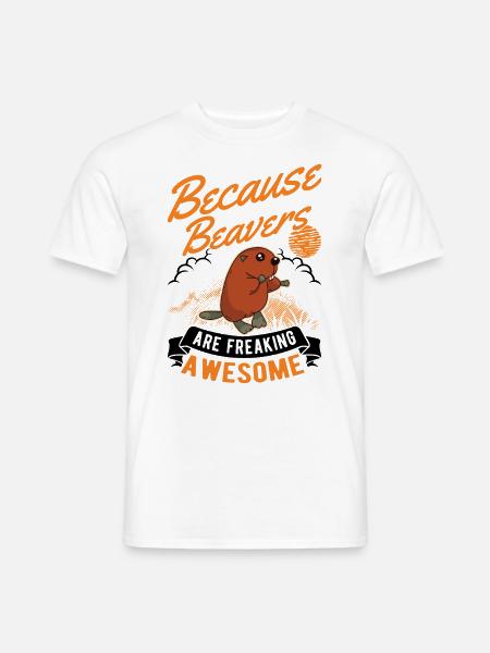 Biber Geschenk Biberdamm - Männer T-Shirt - Weiß