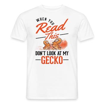 Gecko Geschenk Leopardgecko - Männer T-Shirt - Weiß - Vorne - AI Model Male 178 dark (178cm)