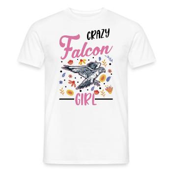 Verrücktes Falken Mädchen - Männer T-Shirt - Weiß - Vorne - AI Model Male 178 dark (178cm)