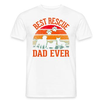 Chien de sauvetage Papa Chien des rues - T-shirt homme - blanc - Devant - AI Model Male 178 dark (178cm)