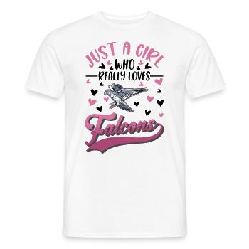 Fauconnier Fille Fauconnerie Fauconnerie Fauconnerie Crécerelle - T-shirt homme - blanc - Devant - AI Model Male 178 dark (178cm)