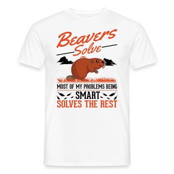 Beaver Gift Barrage de castors - T-shirt homme - blanc - Devant - AI Model Male 178 dark (178cm)