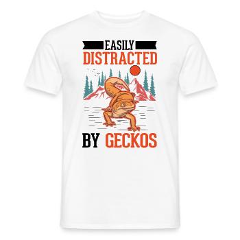 Easily distracted by Geckos Leopardgecko - Männer T-Shirt - Weiß - Vorne - AI Model Male 178 dark (178cm)