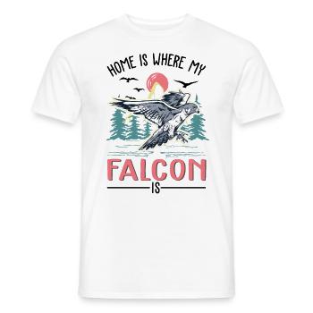 La maison est là où mon faucon est faucon crécerelle - T-shirt homme - blanc - Devant - AI Model Male 178 dark (178cm)