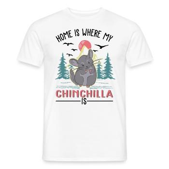 La maison est là où se trouve mon chinchilla - T-shirt homme - blanc - Devant - AI Model Male 178 dark (178cm)