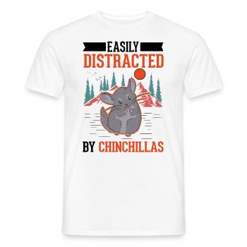 Facilement distrait par les chinchillas - T-shirt homme - blanc - Devant - AI Model Male 178 dark (178cm)