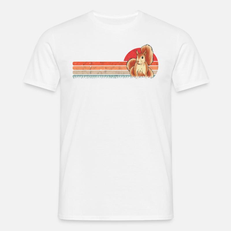 Eichhörnchen Retro Squirrel - Männer T-Shirt - Weiß