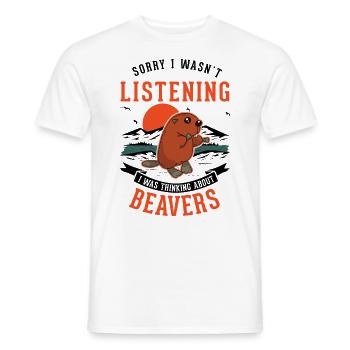 Castor Beaver Dam cadeau castor - T-shirt homme - blanc - Devant - AI Model Male 178 dark (178cm)