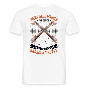 Bassklarinette Geschenk Bassklarinettist - Männer T-Shirt - Weiß - Vorne - AI Model Male 178 dark (178cm)