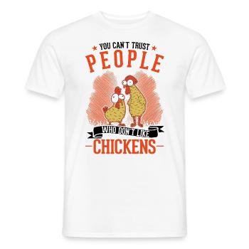 Chickens, Farmer, Chicken, Farmer, Chicken - Men's T-Shirt - white - Front - AI Model Male 178 dark (178cm)