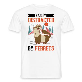 Facilement distrait par les furets Frettchen - T-shirt homme - blanc - Devant - AI Model Male 178 dark (178cm)