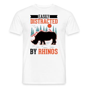 Easily distracted by Rhinos Nashorn - Männer T-Shirt - Weiß - Vorne - AI Model Male 178 dark (178cm)