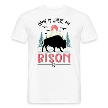 La maison est là où se trouve mon buffle - T-shirt homme - blanc - Devant - AI Model Male 178 dark (178cm)