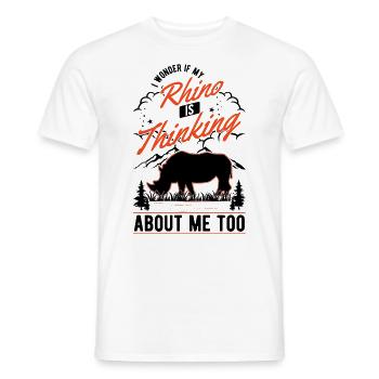 Rhino Gift Rhino Rhinoceros - Men's T-Shirt - white - Front - AI Model Male 178 dark (178cm)