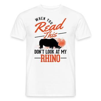 Rhino Gift Rhino Rhinoceros - Men's T-Shirt - white - Front - AI Model Male 178 dark (178cm)