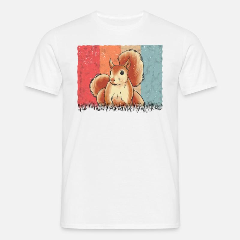 Eichhörnchen Retro Squirrel - Männer T-Shirt - Weiß
