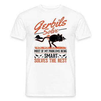 Gerbil Gift Mongolian Gerbil Gerbil - Men's T-Shirt - white - Front - AI Model Male 178 dark (178cm)