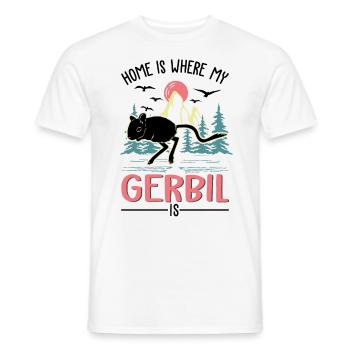 Zuhause ist wo mein Gerbil ist Rennmaus - Männer T-Shirt - Weiß - Vorne - AI Model Male 178 dark (178cm)
