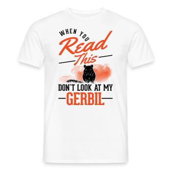 Gerbil Gift Mongolian Gerbil Gerbil - Men's T-Shirt - white - Front - AI Model Male 178 dark (178cm)