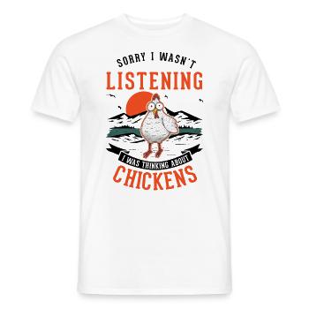 Chickens, Farmer, Chicken, Farmer, Chicken - Men's T-Shirt - white - Front - AI Model Male 178 dark (178cm)