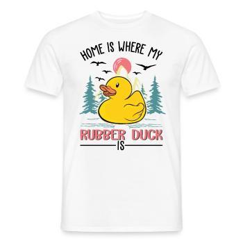La maison, c’est là où se trouve mon canard en caoutchouc, le canard en caoutchouc - T-shirt homme - blanc - Devant - AI Model Male 178 dark (178cm)