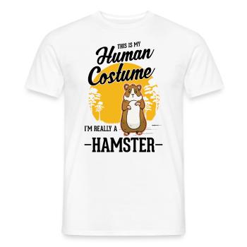 Hamster Kostüm Hamsterrad Goldhamster - Männer T-Shirt - Weiß - Vorne - AI Model Male 178 dark (178cm)
