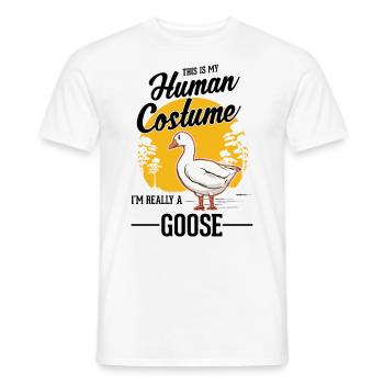 Oies Costume Humain Halloween Oie Éleveur Oie - T-shirt homme - blanc - Devant - AI Model Male 178 dark (178cm)