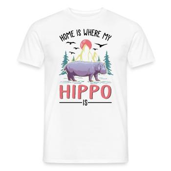 La maison est là où se trouve mon hippopotame, hippopotame - T-shirt homme - blanc - Devant - AI Model Male 178 dark (178cm)