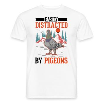 Pigeon, pigeon fancier, city pigeon, racing pigeon - Men's T-Shirt - white - Front - AI Model Male 178 dark (178cm)