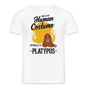 Schnabeltier Human Costume Halloween - Männer T-Shirt - Weiß - Vorne - AI Model Male 178 dark (178cm)