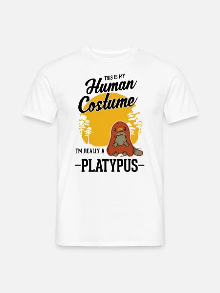 Schnabeltier Human Costume Halloween - Männer T-Shirt - Weiß