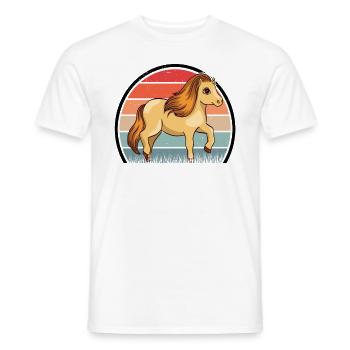 Shetland Pony Retro - Männer T-Shirt - Weiß - Vorne - AI Model Male 178 dark (178cm)
