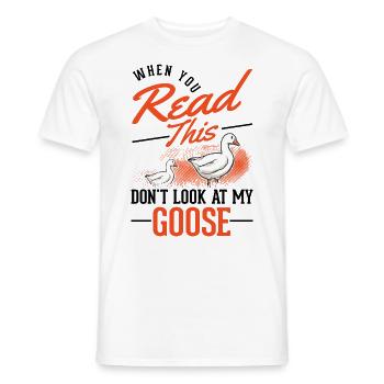 Cadeau d’oies, amateur d’oie, éleveur d’oies - T-shirt homme - blanc - Devant - AI Model Male 178 dark (178cm)