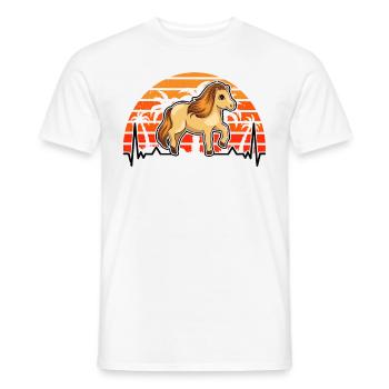 Shetland Pony Herzschlag - Männer T-Shirt - Weiß - Vorne - AI Model Male 178 dark (178cm)