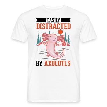 Easily distracted by Axolotls Schwanzlurch - Männer T-Shirt - Weiß - Vorne - AI Model Male 178 dark (178cm)