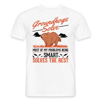Marmot Groundhog Day Woodhog Groundhog - Men's T-Shirt - white - Front - AI Model Male 178 dark (178cm)