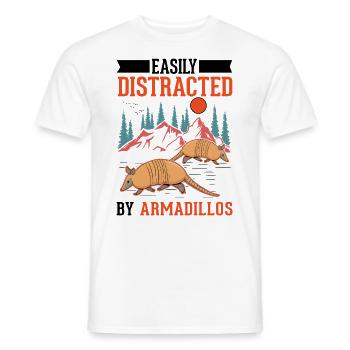 Easily distracted by Armadillo's Armadillo - Men's T-Shirt - white - Front - AI Model Male 178 dark (178cm)