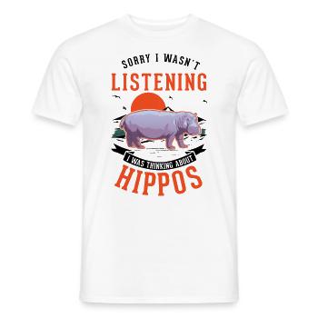 Hippopotame cadeau hippopotame - T-shirt homme - blanc - Devant - AI Model Male 178 dark (178cm)