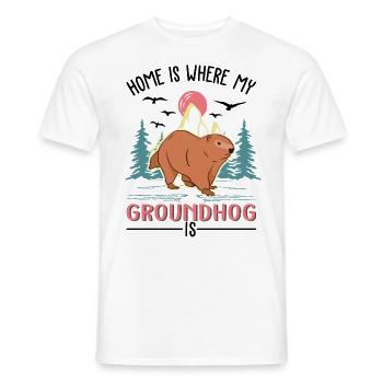 Groundhog Home Groundhog Day Marmot - Men's T-Shirt - white - Front - AI Model Male 178 dark (178cm)