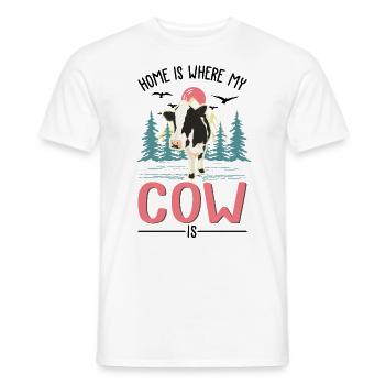 Zuhause ist wo meine Kuh ist Landwirt Bauer - Männer T-Shirt - Weiß - Vorne - AI Model Male 178 dark (178cm)