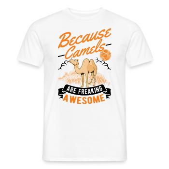 Because Camels are freaking awesome camel - Men's T-Shirt - white - Front - AI Model Male 178 dark (178cm)