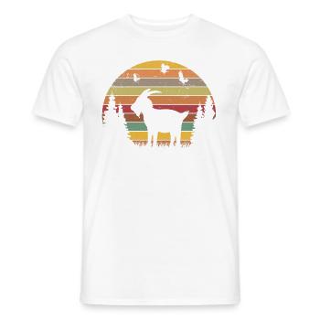 Chèvres Retro Goat Host Vintage Goat - T-shirt homme - blanc - Devant - AI Model Male 178 dark (178cm)