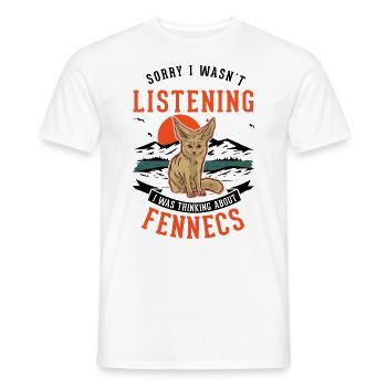 Fennec Cadeau Renard du Désert Fennec - T-shirt homme - blanc - Devant - AI Model Male 178 dark (178cm)